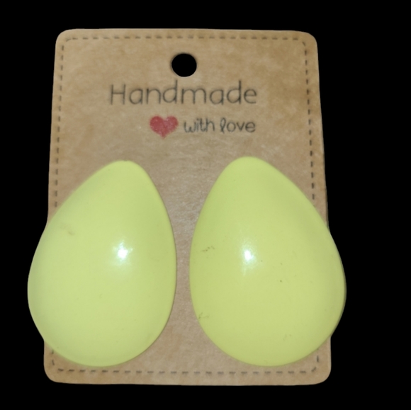 Vintage Yellow Colour Pierced Earrings Lot 5 - Picture 2 of 2